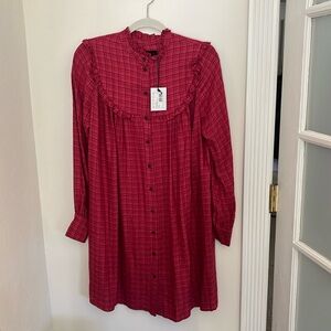 Hatch Vera Mini Dress- Raspberry Red Plaid